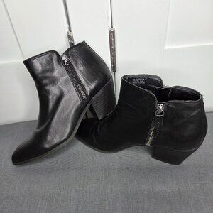 Frye Sacha Moto Shortie Black Italian Leather Bootie Ankle Boots Women's Size 8